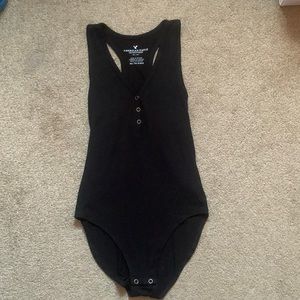 American Eagle Black Button Front Bodysuit Size XS